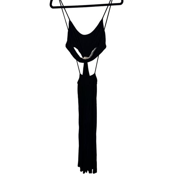 Free People Beach Black Piper Midi Dress Medium - Picture 7 of 7